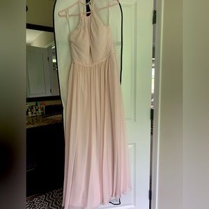 Floor length light pink gown